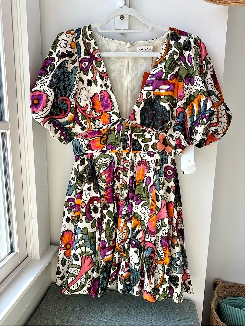Rhode Madeline Dress Paisley Mini Dress Multicolor NWT